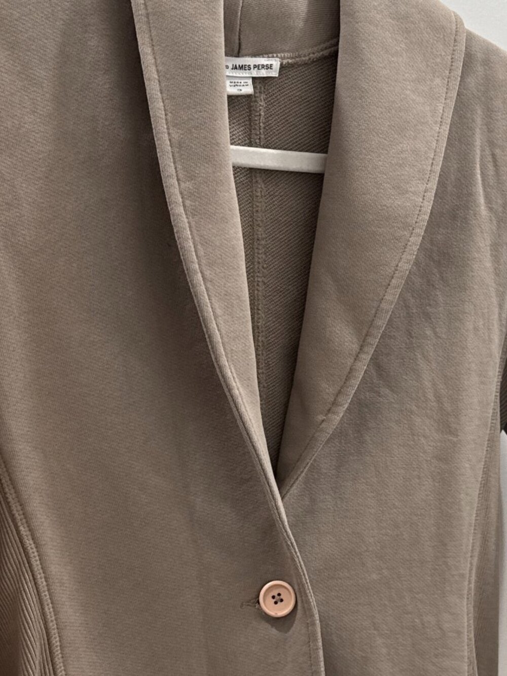 James Perse standard taupe cotton sweater blazer, 3